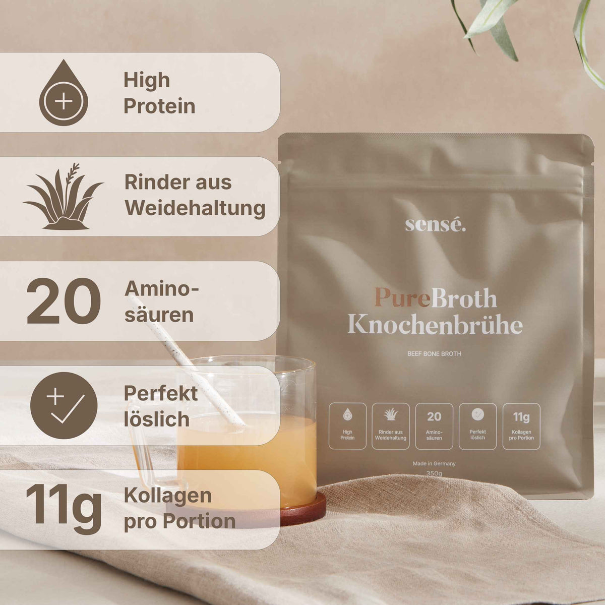 Produktvorteile von PureBroth Knochenbrühe Pulver