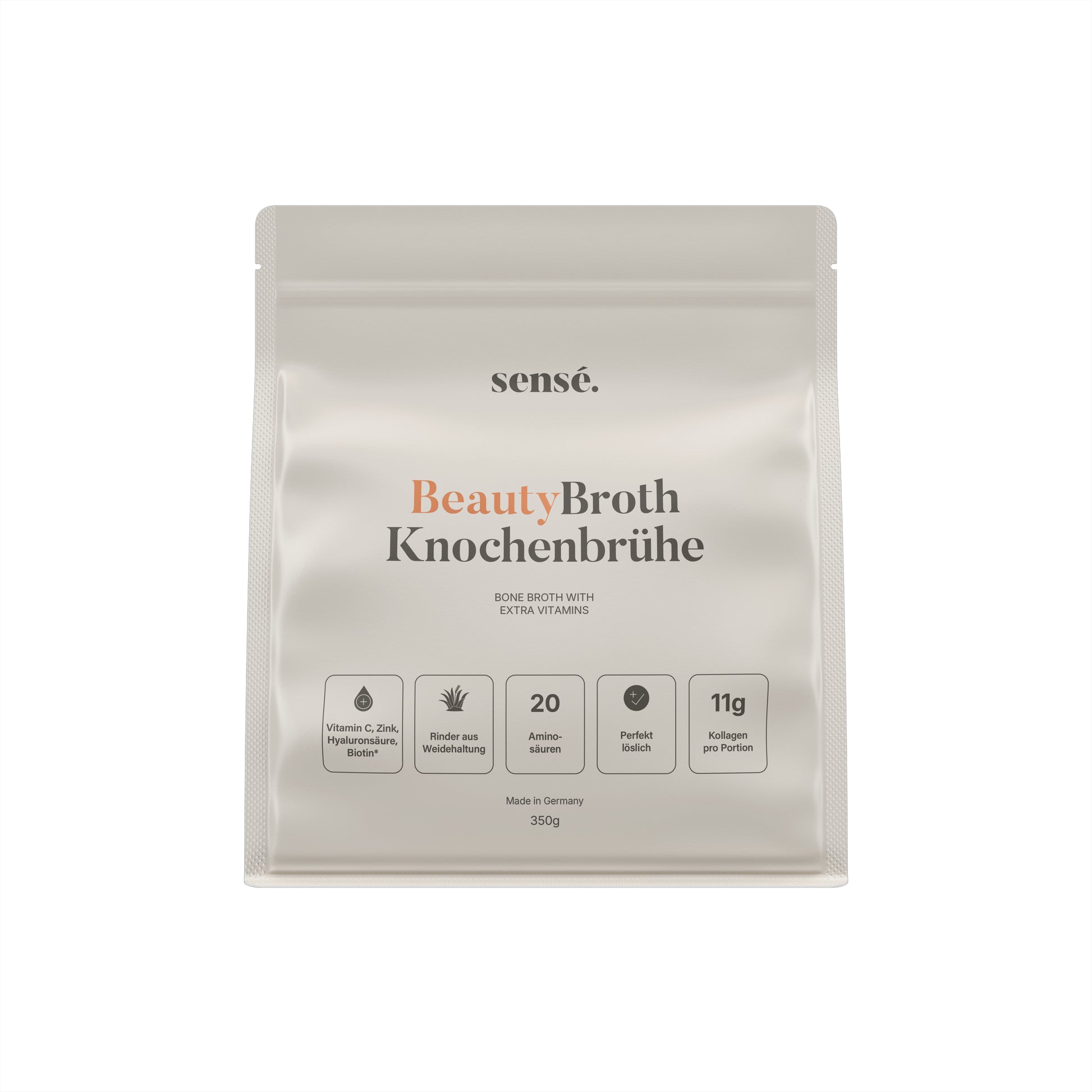 sensé BeautyBroth Knochenbrühe Pulver – Seitenansicht rechts