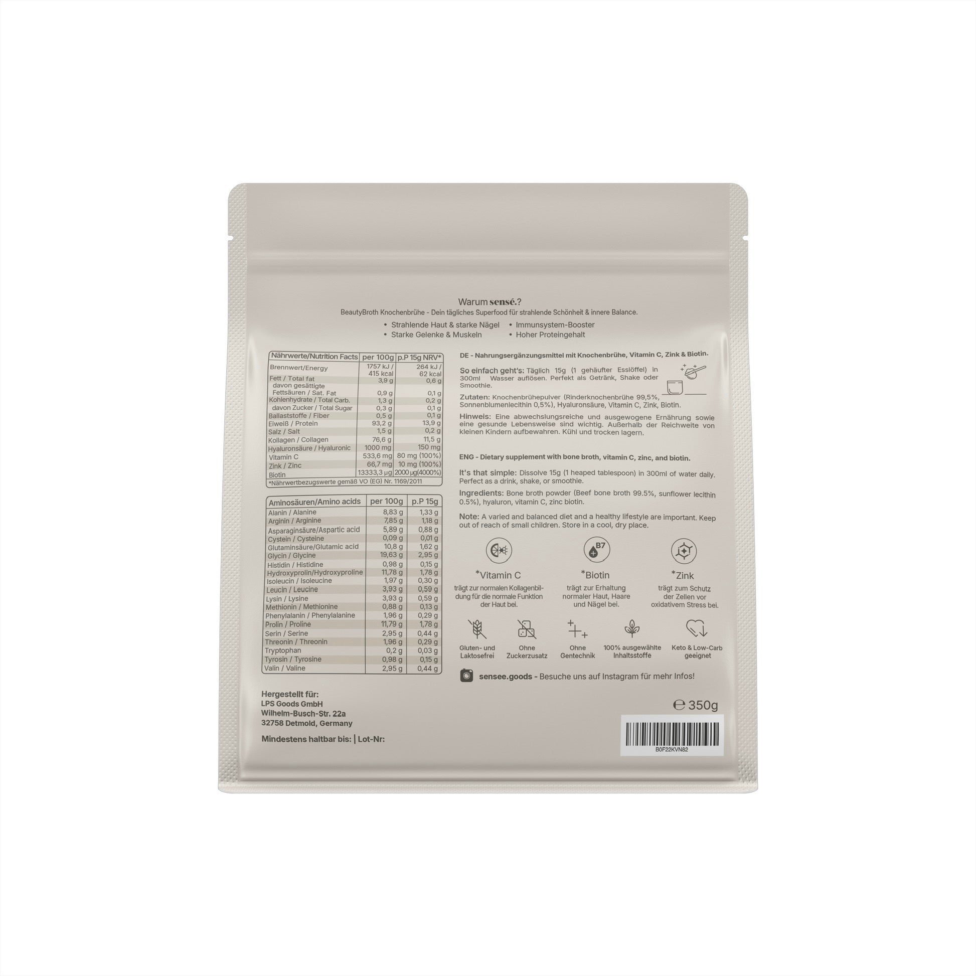 sensé BeautyBroth Knochenbrühe Pulver – Lifestyle-Motiv